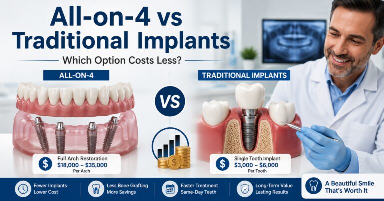 How Do All-on-4 Dental Implants Compare to Traditional Implants in Cost?